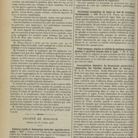 1916 - Page 1908 - Sociétés savantes. Société médicale des Hôpitaux. (Séance du 17 octobre 1913). Vaccinothérapie de la fièvre typhoïde chez l'enfant. M. P. Emile-Weil / Société de biologie. (Séance du 18 octobre 1913). Ablation rapide et destruction lente des capsules surrénales. MM. J. Camus et R. Porak / Surrénales accessoires du lapin en état de suppléance fonctionnelle. MM. Mulon et R. Porak / Poids normaux absolus et relatifs de quelques organes et glandes à sécrétion interne chez le lapin. M. H. Iscovesco / Leucocytalyse digestive. La leucocytose consécutive à l'absorption des liquides injectés dans le rectum. M. Q. A. Krolunitsky