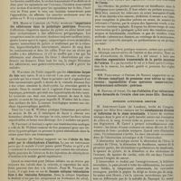 1944 - Page 1936 - XXVIe Congrès de l'association française de chirurgie. Tenu à Paris du 6 au 11 octobre 1913. Questions diverses. Abdomen, estomac, foie, rate. M. Verhoogen : Incisions transversales abdominales / MM. Maire et Clergier : Importance des adhérences dans la pathologie gastrique / M. Walther : Résection larges du foie / M. Despres : Abcès du foie guéri par le chlorydrate d'émétine / M. Villard : Fausses coliques vésiculaires dues à des vésicules flottantes / Utérus. annexes. M. Abadie : Traitement des prolapsus génitaux par la bascule antérieure de l'utérus avec suture des ligaments ronds aux releveurs de l'anus / M. Jayle : Résection segmentaire transversale de la partie moyenne de l'utérus / Intestin. Appendice. Rectum. M. Arbuthnot-Lane : Conséquences directes et indirectes de la stase intestinale