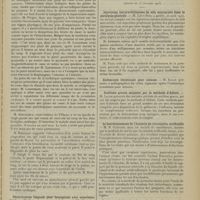 1995 - Page 1987 - Sociétés savantes. Société de chirurgie. (Séance du 29 octobre 1913). Plaies du coeur. M. Potherat / Décortication linguale pour leucoplasie avec anesthésie locale. M. Schwartz, de la part de M. Chevrier / Société de médecine de Paris. (Séance du 25 octobre 1913). Injections intrarachidiennes de sels mercuriels dans la paralysie générale. M. Lévy-Bing / Endoscopie intestinale pour sténose. M. Kolbe / Scolioses graves soignées par la méthode d'Abbott. M. Lance / Le fonctionnement de l'intestin en circulation artificielle. M. R. Glenard / Traitement de la cachexie cancéreuse par les sérums glycosés. M. de Keating-Hart