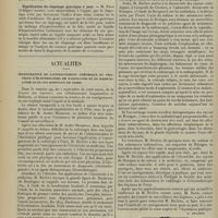 1996 - Page 1988 - Sociétés savantes. Société de médecine de Paris. (Séance du 25 octobre 1913). Traitement de la cachexie cancéreuse par les sérums glycosés. M. de Keating-Hart / Signification du clapotage gastrique à jeun. M. Pron... / Actualités. Inauguration de l'enseignement théorique et pratique d'électrologie, de radiologie et de radiumlogie dans les Hôpitaux de Paris. [A. Brochin] / Avis