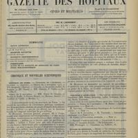 2001 - Page 1993 - Sommaire / Chronique et nouvelles scientifiques. Hôpitaux de Paris / Concours d'agrégation / Écoles de médecine / Renseignements