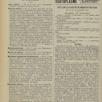 2014 - Page 2006 - Articles originaux des principales publications françaises et étrangères. Lyon médical / Marseille médical / Medizinische Blätter / Montpellier médical / Münchener medizinische Wochenschrift / Normandie médicale / Policlinico / Actes de la Faculté de médecine de Paris du 17 au 22 novembre 1913. Examens de doctorat / Thèses