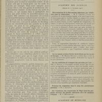 2105 - Page 2097 - Contribution à l'étude des formes frustes de la maladie de Recklinghausen. Par P. Bertein... / Sociétés savantes. Académie des sciences. (Séance du 10 novembre 1913). Détermination de la dose minima infectante par inhalation dans la tuberculose. M. P. Chaussé / Sur un moyen certain d'éviter les brûlures par les rayons de Röntgen. M. Maxime Ménard / Sur lres conditions de transport des microbes par l'air. MM. A. Trillat et Fouassier / Académie de médecine. (Séance du 18 novembre 1913). Réglementation du commerce et de la vente des substances vénéneuses