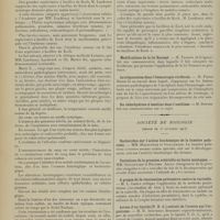 2106 - Page 2098 - Sociétés savantes. Académie de médecine. (Séance du 18 novembre 1913). Erythème noueux et septicémie à bacilles de Koch. M. Landouzy / Modifications de la loi Roussel. M. Pamard / La trépanation dans l'hémorragie cérébrale. M. Pierre Marie / Du chlorhydrate d'émétine dans l'amibiase. M. Dopter / Société de biologie. (Séance du 15 novembre 1913). Recherches sur l'action biochimique de la lumière polarisée. MM. Hugounenq et Guillemard / Variations de la pression artérielle en haute montagne. MM. Guillemard et Regnier / A propos de la vaccination préventive contre la varicelle. M. L. Camus / Action d'un lipoïde (V. D. G.) extrait de l'ovaire sur l'organisme. M. H. Iscovesco
