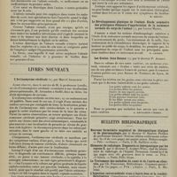 2156 - Page 2148 - Note de thérapeutique. L'adonis vernalis dans l'asystolie et dans les néphrites / Livres nouveaux. L'actinomycose cérébrale, par Marcel Arnaudon. [M. Brelet] / Le développement physique de l'enfant. Etude sommaire des principaux éléments d'appréciation de la naissance normale du corps de l'enfant, par Lucien Mayet. [B. Gayard] / Les grains. Jeux floraux, par le Docteur P. Aubert. [A. Gaullieur L'Hardy] / Bulletin bibliographique