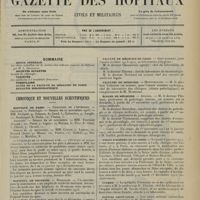 2161 - Page 2153 - Sommaire / Chronique et nouvelles scientifiques. Hôpitaux de Paris / Hôpitaux de Province / Faculté de médecine de Paris / Facultés de médecine / Écoles de médecine / Asiles d'aliénés de la Seine / Guerre / Hôpital Saint-Louis