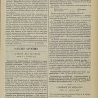 2203 - Page 2195 - Actualités. La césarienne vaginale. [M. Delestre] / Sociétés savantes. Académie des sciences. (Séance du 24 novembre 1913). Démonstration expérimentale de l'existence d'un stade lymphatique généralisé, précédant les localisations, dans l'infection tuberculeuse. MM. A. Calmette et V. Grysez / Les effets de l'hypersucrage du lait dans le traitement des dyspepsies avec intolérance gastrique. MM. Variot et Lavialle / De la transmission de la fièvre typhoïde par l'air. M. F. Bordas au sujet de la communication de MM. Trillat et Fouassier / Académie de médecine. (Séance du 2 décembre 1913). Maladie de Basedow. M. Souques