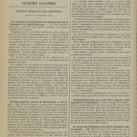 2232 - Page 2224 - Actualités. Les suppositoires mercuriels. [M. Brelet] / Sociétés savantes. Société médicale des Hôpitaux. (Séance du 8 décembre 1913). Les injections intrarachidiennes de néosalvarsan dans le traitement de la syphilis nerveuse. M. Paul Ravaut / Paralysie générale, réaction de Wassermann et salvarsan. MM. Sicard et Reilly / De l'application de la constante uréo-sécrétoire. M. L. Ambard / Vaccinothérapie dans un cas de fièvre typhoïde grave. Appendicite et cholécystite. MM. Georges Brouardel et Giroux / Un cas de coma diabétique guéri par le traitement alcalin intensif. MM. Marcel Labbé et H. Aimé