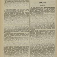 2234 - Page 2226 - Sociétés savantes. Société de chirurgie. (Séance du 3 décembre 1913). Ostéosarcome de l'omoplate, résection partielle. M. Mauclaire / Pneumothorax chirurgical. M. Faure / Analyses. Médecine. La forme auriculaire de la tachycardie paroxystique. (Maurice Magniel. Th. de Paris...). [M. Brelet] / Etude sur les troubles intestinaux consécutifs à la gastro-entérostomie. (A. Mathieu et R. Savignac. Arch. des mal. de l'app. dig. et de la nutrition...). [St. Chauvet]