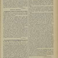 2235 - Page 2227 - Analyses. Médecine. Etude sur les troubles intestinaux consécutifs à la gastro-entérostomie. (A. Mathieu et R. Savignac. Arch. des mal. de l'app. dig. et de la nutrition...). [St. Chauvet] / Médecine infantile. La signification clinique de l'azotémie chez les enfants. (P. Nobécourt. Arch. de méd. des enf...). [St. Chauvet] / De la rétention d'urine et de quelques autres symptômes du stade aigu de la paralysie infantile. (Schreiber et d'Allaines. Bull. de la soc. de pédiat. de Paris...). [St. Chauvet] / Chirurgie. Recherches expérimentales sur l'anastomose intradurale des nerfs pour la cure des paralysies. (William B. Cadwalader et J.-E. Sweet. Medical record...). [P. Chastenet de Géry] / Thérapeutique. Contribution à la pathologie et à la thérapeutique de la fièvre dans la tuberculose pulmonaire. (M. Damask. Beit. zur klin. der Tub. und spez. Tub.-fors...). [L. Gayard]