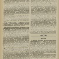 2284 - Page 2276 - Sociétés savantes. Société médicale des Hôpitaux. (Séance du 12 décembre 1913). Réactions humorales dans la paralysie générale et le tabes. Injections intrarachidiennes de néosalvarsan. MM. Jeanselme, Vernes et Marcel Bloch / Des conditions d'expérimentation nécessaires à l'étude des substances susceptibles d'agir comme antitoxiques dans la tuberculose. MM. Lemoine et Gérard / Deux cas de méningite séreuse localisée de la région cérébelleuse et protubérantielle traités par la craniectomie décompressive. MM. Lejars et H. Claude / Analyses. Médecine. Le syndrome solaire dans les affections gastriques et pancréatiques. (Jaulin et L. Marre. Arch. méd.-chir. de province...)