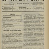 2289 - Page 2281 - Sommaire / Chronique et nouvelles scientifiques. Hôpitaux de Paris / Faculté de médecine de Paris / Commission supérieure des études médicales / Syndicat des médecins de la Seine / Congrès de l'association internationale de thalassothérapie