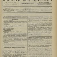 2321 - Page 2313 - Sommaire / Chronique et nouvelles scientifiques. Hôpitaux de Paris / Faculté de médecine de Paris / Écoles de médecine / La vaccination antityphoïdique obligatoire dans l'armée / Le relèvement des soldes et les médecins militaires
