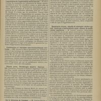 2329 - Page 2321 - Sociétés savantes. Société médicale des Hôpitaux. (Séance du 19 décembre 1913). Sur la valeur de l'albuminose céphalo-rachidienne dans l'appréciation de l'hypertension intracrânienne. M. Henri Claude / Craniocentèse et injections sous-arachnoïdiennes cérébrales. MM. Sicard et Reilly / Tétanos grave. Sérothérapie massive. Guérison. MM. Castaigne, Touraine et Françon / Sur la dilatation de l'estomac. M. Georges Hayem / L'abolition du réflexe oculo-cardiaque dans le tabes. MM. Leoper (de Paris) et Mougeot... / Ependymite séreuse, séquelle de méningite cérébro-spinale. Syndrome d'hydrocéphalie aiguë ; absence de modifications papillaires. M. Lagane