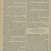2330 - Page 2322 - Sociétés savantes. Société médicale des Hôpitaux. (Séance du 19 décembre 1913). Ependymite séreuse, séquelle de méningite cérébro-spinale. Syndrome d'hydrocéphalle aiguë ; absence de modifications papillaires. M. Lagane / Un cas de parotidite non suppurée survenue pendant la cure de repos d'un ulcère gastrique hémorragique. MM. Lenoir et Gardin / Empoisonnement oxalique avec néphrite aiguë. MM. Achard et Leblanc / Fluxions thyroïdiennes. MM. Achard et Desbouis / Société de médecine de Paris. (Séance du 12 décembre 1913). Diagnostic de la paralysie générale. M. Leredde