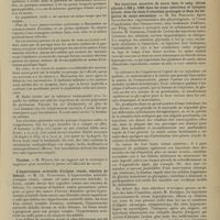 0051 - Page 41 - Sociétés savantes. Académie de médecine. (Séance du 6 janvier 1914). La vaccination antityphoïdique par le vaccin polyvalent du Professeur Vincent au 20e régiment d'infanterie à Montauban. M. Badie / Vaccine. M. Wurtz / L'hypertension artérielle d'origine rénale, réaction de défense. M. Ch. Fiessinger / Des injections massives de sucre dans le sang, sérum glycosé à 300 p. 1000 dans les états infectieux et toxiques graves, dans les états d'inanition prolongée et dans les oliguries de cause mécanique. M. Ed. Enriquez / Enfants xyphopages. M. Le Filliatre