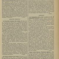 0053 - Page 43 - Analyses. Médecine. Les techniques bactériologiques, biologiques et vaccino-thérapiques de Wright. (F. Arloing et R. Biot. Bull. méd...) [J. Milhit] / Médecine infantile. Le rhumatisme chronique chez l'enfant. (Hutinel. Journal des praticiens...) [J. Milhit] / Les tumeurs cérébrales chez l'enfant. (D'Astros. La Pédiatrie pratique...) [J. Milhit] / Chirurgie. De l'adénopathie précoce dans le cancer du sein. De l'adénopathie révélatrice. (Quénu. Bulletin médical...) [J. Milhit] / Kystes uretéro-vésicaux. Traitement opératoire. (John R. Caulk. Journ. Amer. med. Assoc...) [F. Gardner]