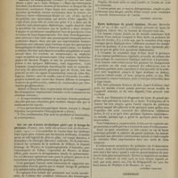 0182 - Page 172 - Analyses. Médecine. Émétine et hémoptysies. (Aubert et Bouyer fils...) [L. Gayard] / Sur un cas d'ascite cirrhotique guéri par le lavage du péritoine. (Pareau. Gaz. hebd. des sciences méd. de Bordeaux...) [Stephen Chauvet] / Kyste hydatique du grand épiploon. (Michel. Marseille méd...) [Stephen Chauvet] / Chirurgie. Du rôle de la tuberculose dans la production des néoformations kystiques. (A. Poncet et R. Leriche. Lyon chirurgical...) [P. Chastenet de Géry]