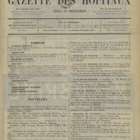 0219 - Page 209 - Sommaire / Nouvelles. Hôpitaux de Paris / Hôpitaux de Province / Faculté de médecine de Paris / Facultés de médecine / Écoles de médecine / Ministère de l'intérieur