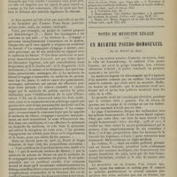0241 - Page 231 - À propos de la loi sur les accidents du travail. Du droit que devrait avoir le patron de faire surveiller le traitement de l'ouvrier blessé ; par M. J. Vanverts... / Notes de médecine légale. Un meurtre pseudo-homosexuel ; par M. Witry...