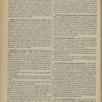 0244 - Page 234 - Sociétés savantes. Société de biologie. (Séance du 31 janvier 1914). Traitement de la paralysie générale par des injections de sérum sous la dure-mère cérébrale. MM. Levaditi, A. Marie et de Martel / Suppression constante par l'atropine du réflexe oculo-cardiaque. M. A. Mougeot... / Comparaison de l'azote uréique et de l'azote dosé par l'hypobromite de soude. MM. Achard et Feuillié / Société de médecine de Paris. (Séance du 24 janvier 1914). Contribution à la thérapeutique thyroïdienne. M. Léopold-Lévi / Greffe de deux lipomes dans un cas de tumeur double du sein. M. Maurice Péraire, en son nom et au nom de M. R. Bonamy / Sur le pied plat traumatique. M. Ch. Levassort / Le cathétérisme des canaux éjaculateurs. M. Georges Luys / Sur la thermoradiothérapie. M. de Keating-Hart