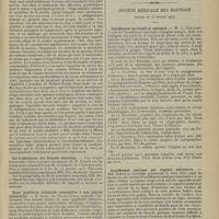 0341 - Page 331 - Sociétés savantes. Académie de médecine. (Séance du 17 février 1914). L'emploi des injections de sérum salvarsanisé in vivo et in vitro sous l'arachnoïde spinale et cérébrale dans le tabes et la paralysie générale. M. Marie, au nom de MM. G. Marinesco et J. Minea / Loi d'assistance des femmes enceintes. M. Pinard / Stase papillaire bilatérale consécutive à une antrite sphénoïdale. M. Sieur... / Election / Société médicale des hôpitaux. (Séance du 13 février 1914). Insuffisance surrénale et azotémie. M. L. Galliard / Insuffisance aortique par rupture valvulaire. MM. Barth et Colombe