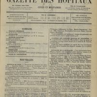 0393 - Page 385 - Sommaire / Nouvelles. Hôpitaux de Paris / Académie des sciences / Académie des sciences morales et politiques / Médailles de la mutualité / Médecin de la santé et de l'assistance publiques du Maroc