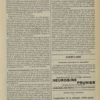 0405 - Page 397 - Analyses. Urologie. Traitement des grosses tumeurs vésicales. (Heitz-Boyer. Journ. d'urol.). [R. de Butler d'Ormond] / Traitement de la chaudepisse. (Jules Janet. Journ. d'urol.). [R. de Butler d'Ormond] / Formulaire. Entérites chroniques et diarrhées / Notes pour l'Internat. Complications de la méningite cérébro-spinale épidémique