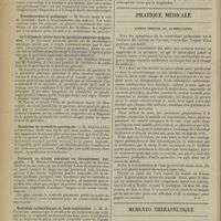 0470 - Page 462 - Sociétés savantes. Société de médecine de Paris. (Séance du 28 février 1914). De la lutte contre la tuberculose. M. Gastou / Transformisme et pathologie. M. Klotz / Le traitement mixte dans la paralysie générale progressive. M. Goubeau / Syndrome de juvénilité persistante. M. Léopold-Lévi / Testicule en ectopie simulant un étranglement herniaire. M. Maurice Peraire / Nouvelles recherches sur la buée respiratoire. M. A. Courtade / Pratique médicale. L'état mental du tuberculeux / Memento thérapeutique. Fermentations intestinales