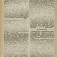 0544 - Page 540 - Analyses. Médecine. Des injections massives de sucre dans le sang (sérum glycosé à 300 p. 1000) dans les états infectieux et toxiques graves, dans les états d'inanition prolongée et dans les oliguries de cause mécanique. (Enriquez. Journal de médecine interne...) [J. Milhit] / L'intoxication oxycarbonée chronique. (Rogues de Fursac. Annales d'hygiène publique et de médecine légale...) [Stephen Chauvet] / Phlébite syphilitique. (R. Brunon. La Normandie médicale...) [Stephen Chauvet] / Médecine infantile. Le kala-azar infantile ; leishmaniose splénique infantile. (Lagane. Le Nourrisson...) [J. Milhit]