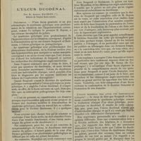 0665 - Page 661 - Clinique médicale. Études sur la pathologie de l'ulcus. VI. L'ulcus duodénal ; par M. Albert Mathieu...
