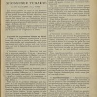 0689 - Page 693 - Revue générale. Formes anatomiques et cliniques de la grossesse tubaire ; par MM. René Pilatte et Henri Vignes. I. Anatomie de la grossesse tubaire au début