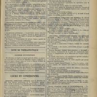 0767 - Page 771 - Nouvelles. XIVe Congrès français de médecine / Exposition internationale urbaine de Lyon (44e section, lutte antialcoolique) / Société de l'internat / Note de thérapeutique. Dyspepsie hyposthénique / Cours et conférences. Médecine opératoire spéciale, sous la direction de MM. Aug. Broca..., et J. Okinczyc... (Cours de M. le Docteur Jean Berger...) / Amphithéâtre d'anatomie des hôpitaux (M. Pierre Sebileau...) / Association d'enseignement médical des hôpitaux de Paris / Cours d'électro, radio et radiumthérapie