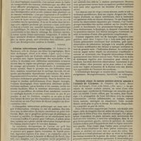 0775 - Page 779 - Analyses. Oto-rhino-laryngologie. La trépanation décompressive dans les affections endocrâniennes provoquées par une hypertension du liquide céphalo-rachidien. (Professeur H. de Stella... Le larynx, l'oreille et le nez...) [J. Fournié] / Adénites tuberculeuses prélaryngées. (G. Liébault..., Revue hebd. de laryngol., d'otol. et de rhinol...) [J. Fournié] / Quelques essais d'application d'héliothérapie locale au traitement de la tuberculose laryngée. (Em. Sari... Revue hebd. de laryngol., d'otol. et de rhinol...) [J. Fournié] / Paralysie otique du moteur oculaire externe associée à l'atteinte du trijumeau. (A. Gignoux... Revue hebd. de laryngol., d'otol. et de rhinol...) [J. Fournié]