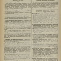 0794 - Page 798 - Sociétés savantes. Société de chirurgie. (Séance du 22 avril 1914). Résection de la hanche. M. Lejars / Société de médecine de Paris. (Séance du 10 avril 1914). Trois cas d'acromégalie paraissant unilatérale. M. Lacaille / L'incision à soupape dans l'empyème et le contrôle à la Jacoboeus. M. Georges Rosenthal / Traitement de l'hypersthénie gastrique. M. Salignat / Réponse aux objections faites à la nature saline de la vapeur d'eau de l'expiration. M. A. Courtade / Les maladies du coeur et de l'aorte. M. Arthur Leclercq / Formulaire. Entérites chroniques et diarrhées / Bulletin bibliographique