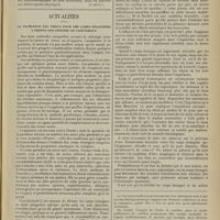 0805 - Page 809 - Ve Congrès de physiothérapie des médecins de langue française ; par MM. Laquerrière et Delherm. Troisième séance. Les agents physiques dans les ankyloses. Hydrothérapie. M. Forestier. (A suivre) / Actualités. La tolérance des tissus pour les corps étrangers à propos des greffes de caoutchouc. [P. Chastenet de Géry]