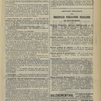 0863 - Page 867 - Nouvelles. Congrès national d'Assistance publique et privée / Trois emplois de Professeur à la Faculté de médecine de Quito (Équateur) / Nécrologie / Chemins de fer de Paris-Lyon-Méditerranée / Formulaire. Infection intestinale chronique / Articles originaux des principales publications françaises et étrangères. Archives d'électricité médicale, expérimentales et cliniques / Bulletin médical / Bulletin médical de l'Algérie / Bulletin général de thérapeutique / Presse médicale / Wiener klinische Wochenschrift