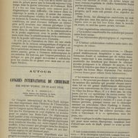 0918 - Page 922 - Clinique médicale. Études sur la pathologie de l'ulcus. VIII. La sténose mésogastrique d'origine ulcéreuse ; par M. Albert Mathieu... / Autour du Congrès international de chirurgie de New-York (13-16 avril 1914) ; par M. C. Dehelly...
