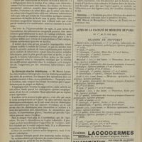 0970 - Page 974 - Sociétés savantes. Académie de médecine. (Séance du 19 mai 1914). La réinfection tuberculeuse pulmonaire expérimentale. (Le concept bactériologique du terrain tuberculeux). M. Fernand Bezançon, en son nom et au nom de M. H. de Serbonnes / La chirurgie chez les diabétiques. M. Marcel Labbé / Elections / Actes de la Faculté de médecine de Paris du 1er au 6 juin 1914. Examens de doctorat