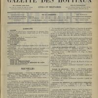 0973 - Page 977 - Sommaire / Nouvelles. Hôpitaux de Paris / Hôpital civil de Mustapha / Faculté de médecine de Paris / Écoles de médecine / Concours de médecins de l'Assistance médicale à domicile / Congrès des praticiens