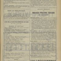 1039 - Page 1043 - Nouvelles. Hôpital Necker-Enfants-Malades / Hôpital Trousseau / Notes de thérapeutique / Actes de la Faculté de médecine de Paris du 15 au 20 juin 1914. Examens de doctorat / Thèses / Articles originaux des principales publications françaises et étrangères. Montpellier médical / Paris médical / Presse médicale / Progrès médical