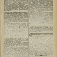 1077 - Page 1081 - Sociétés savantes. Académie de médecine. (Séance du 9 juin 1914). Vie autonome des tissus en dehors de l'organisme. Etat du tissu conjonctif après deux ans et quatre mois. M. Pozzi, sur une note de M. Alexis Carrel... / Recherches sur les troubles des échanges chez les cancéreux. L'azote ammoniacal et l'amino-acidurie. M. Albert Robin / La loi Roussel / Correction de l'astigmatisme dans l'armée. M. Lagrange... / Méthode destinée à diminuer la contagion des maladies transmissibles par l'air. M. Trillat / Société de neurologie. (Séance du 28 mai 1914). Hémiplégie sans aphasie avec intégrité de la circonvolution de Broca. MM. Déjerine et Pélissier