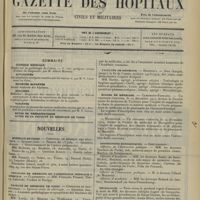 1101 - Page 1105 - Sommaire / Nouvelles. Hôpitaux de Paris / Concours de médecins de l’assistance médicale à domicile / Faculté de médecine de Paris / Facultés de médecine / Écoles de médecine / Distinctions honorifiques / Nécrologie / Renseignements