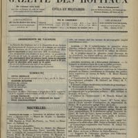 1133 - Page 1137 - Sommaire / Nouvelles. Hôpitaux de Paris / Facultés de médecine / Guerre / Congrès national de l’éducation physique