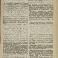 1189 - Page 1193 - Sociétés savantes. Académie de médecine. (Séance du 23 juin 1914). La loi Roussel. M. Vidal... / Radiographie crânienne. M. Pierre Marie, présente au nom de M. Infroit / Cirrhose du foie et tuberculose. M. Legry / Société médicale des hôpitaux. (Séance du 19 juin 1914). Étude complète et autopsie (pratiquée en 1913) d'un addisonien considéré comme guéri en 1902. MM. Edg. Hirtz et Robert Debré / Etude de deux cas de rétrécissement congénital de l'orifice aortique. MM. Laubry et Pezzi / Abcès multiples et indépendants du foie et du poumon droit, consécutifs à une dysenterie amibienne contractée au Maroc. M. Simonin... / Tumeur du corps thyroïde. M. Louste et Mlle Le Conte / Gangrène pulmonaire consécutive à une contusion. MM. Achard et Rouillard