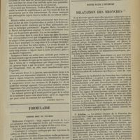 1241 - Page 1245 - Analyses. Médecine. Paralysie générale, trépanation et injection de sérum salvarsanisé. (Delépine et Sablé. Journ. des sc. méd. de Lille...) [Stephen Chauvet] / Formulaire. Oedème aigu du poumon / Notes pour l'internat. Dilatation des bronches