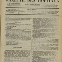 1293 - Page 1297 - Sommaire / Nouvelles. Hôpitaux de Paris / Facultés de médecine / Écoles de médecine / Hôpital Saint-Joseph / École de service de santé militaire / Pédiatrie pratique médicale et chirurgicale