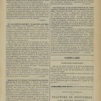 1321 - Page 1325 - Analyses. Oto-rhino-laryngologie. Pansements consécutifs aux opérations mastoïdiennes. (Weissmann. Soc. franç. d’oto-rhino-laryngol...) [J. Fournié] / Sur une variété de mastoïdite : la mastoïdite jugo-digastrique. (Jules Mouret... Soc. franç. d’oto-rhino-laryngol...) [J. Fournié] / Réflexions sur le traitement des suppurations ethmoïdo-frontales par la voie endonasale. (J. Mouret... Soc. franç. d’oto-rhino-laryngol...) [J. Fournié] / Intervention par la voie supraauriculaire en cas d'otite associée à l'atteinte de l'oculo-moteur externe et du trijumeau. (Broeckaert... Soc. franç. d’oto-rhino-laryngol...) [J. Fournié] / Formulaire. Tachycardie paroxystique / Notes pour l’internat. Fracture de dupuytren. Signes. Diagnostic. Traitement