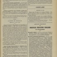 1337 - Page 1341 - Sociétés savantes. Société de chirurgie. (Séance du 15 juillet 1914). Anesthésie locale. M. Thiéry / L'anesthésie locale dans la chirurgie crânienne. M. Lapointe / Pyélo-néphrite d'origine appendiculaire. M. Walther, sur une observation de M. Proust / Ablation de l'astragale et du calcanéum, prothèse adipeuse, bon résultat. M. Chaput / Société de biologie. (Séance du 12 juillet 1914). Action de l'extrait du lobe postérieur de l'hypophyse sur la sécrétion urinaire. MM. Marcel Garnier et Ernest Schulmann / Teneur du sang veineux surrénal en Cholestérine dans diverses conditions expérimentales. MM. R. Porak et A. Quinquaud / Présence de sensibilisatrice spécifique dans le sérum des malades atteints d'insuffisance glandulaire. MM. J. Rebattu et R. Biot / Formulaire. Cirrhose du foie / Articles originaux des principales publications françaises et étrangères. Montpellier médical / Münchener medizinische Wochenschrift
