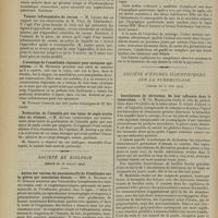 1376 - Page 1380 - Sociétés savantes. Société de chirurgie. (Séance du 22 juillet 1914). Appareil pour la recherche des corps étrangers. M. Schwartz, sur la présentation de MM. Billet et Hirtz / Hydronéphrose traumatique. M. Ferron... / Tumeur inflammatoire du caecum. M. Lejars, sur une observation de M. Foisy... / L'avantage de l’anesthésie régionale pour certaines opérations. M. Morestin / Perforation de l'intestin par une épine de sapin avalée avec un aliment. M. Auvray / Société de biologie. (Séance du 18 juillet 1914). Action des toxines du pneumobacille de Friedländer sur la plèvre par inoculation directe. MM. A. Rochaix et P. Durand / Action des extraits combinés de surrénale et d'hypophyse postérieure sur la sécrétion urinaire. MM. Marcel Garnier et Ernest Schulmann / Société d’études scientifiques sur la tuberculose (séance du 11 juin 1914). Inoculations de dérivation. De leur influence dans la tuberculose. M. Ch. Madelaine